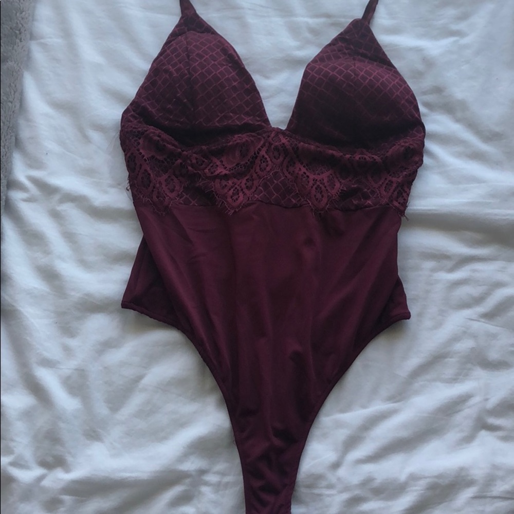 Burgundy bodysuit